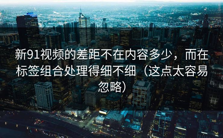 新91视频的差距不在内容多少，而在标签组合处理得细不细（这点太容易忽略）